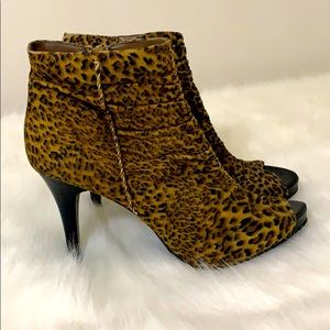Cheetah Print Peep- Toe Booties